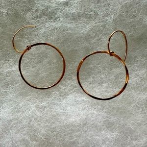Rose Gold Plated Circle Earrings